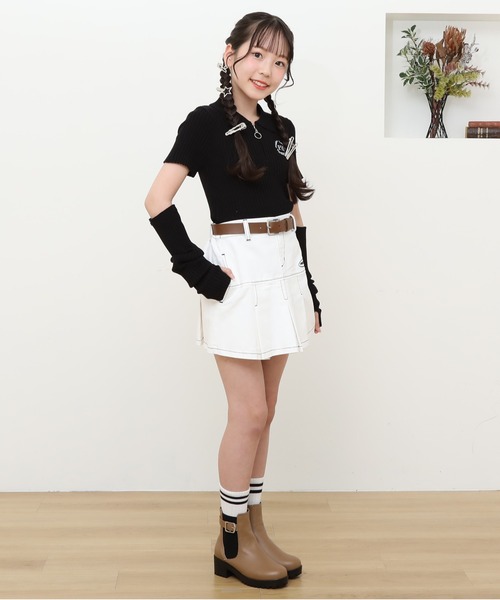 PINKHUNT（ピンクハント） スカート ベルト付き切替プリーツスカート