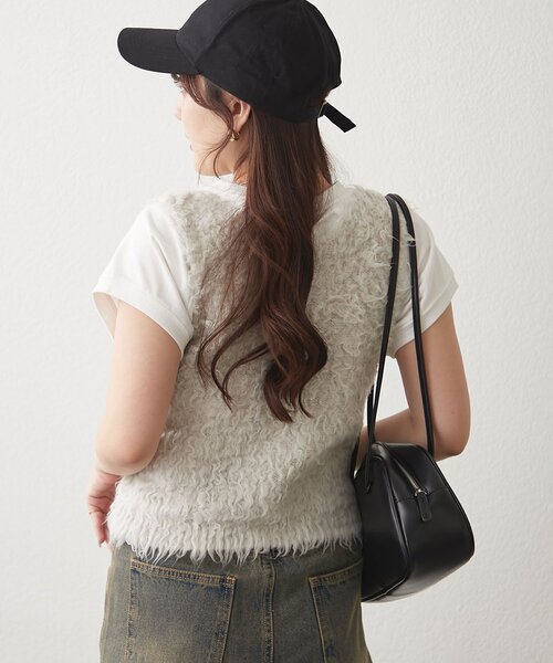 ANOTHER BRANCH OLIVE des OLIVE ベスト ジレ プードルシャギーベスト