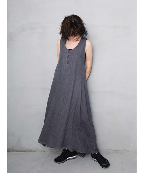「Le Jardin Ouvert」 ノースリーブワンピース 36 ベージュ レディース_画像7