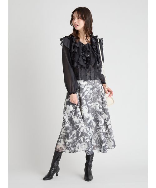 定価5万円 HANAE MORI シフォンジョーゼットフラワーブラウス CELFORD（セルフォード） ブラウス シャツ 「HANAE MORI×CELFORDコラボ