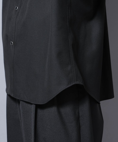 NANO universe シャツ トリプルステッチ パールドットオーバーシャツ