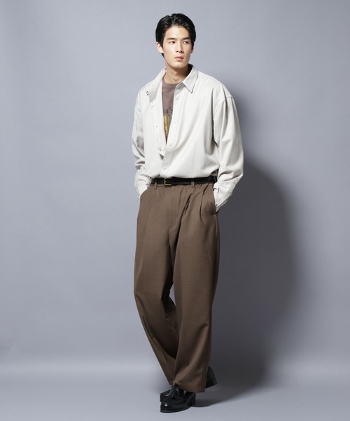 超特大サイズだと思います。数回使っていますが、美品です。 NANO universe シャツ トリプルステッチ パールドットオーバーシャツ