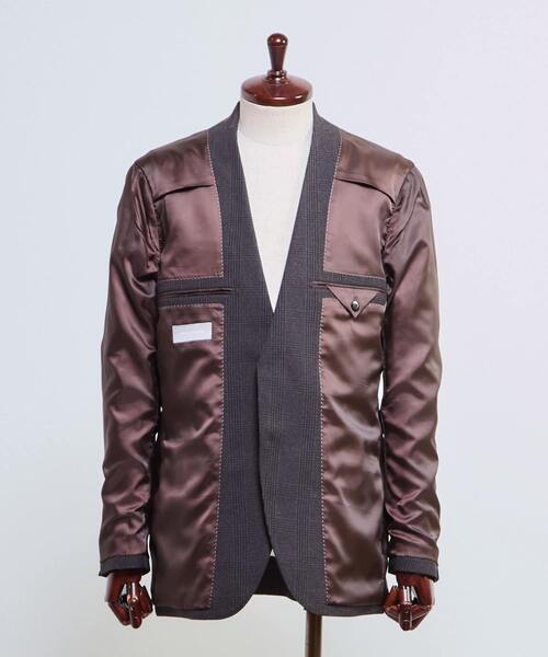 MEN'S MELROSE セットアップ グレンチェック ウォッシャブルスーツ