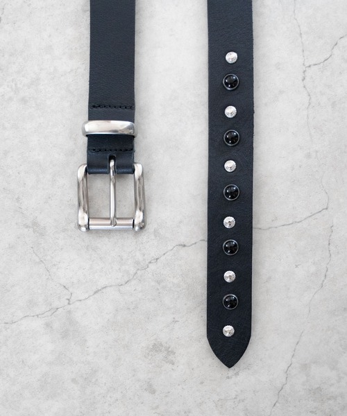 m.a + レザー ベルト クロス スタッズ ロング WALK IN CLOSET ベルト 「 SENTI 」L/STUDS LONGBELT / スタッズロング