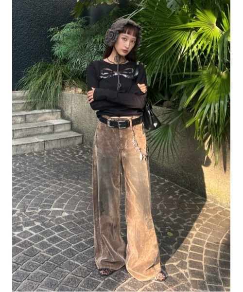 SLY（スライ） tシャツ RIBBON LACE TOPS リボン レース トップス 秋服