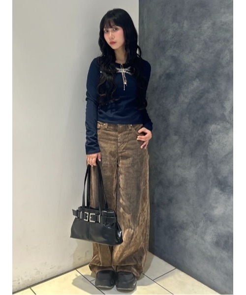 SLY（スライ） tシャツ RIBBON LACE TOPS リボン レース トップス 秋服