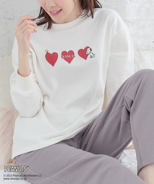 【値下げ】新品　スヌーピー フード付きルームウェア上下 Honeys（ハニーズ） パジャマ ルームウェア スヌーピー／ルームウェア