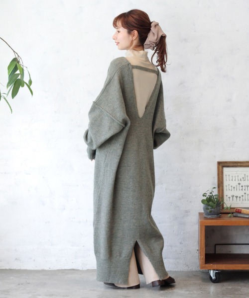 「Crisp」 ニットワンピース FREE ベージュ レディース_画像4