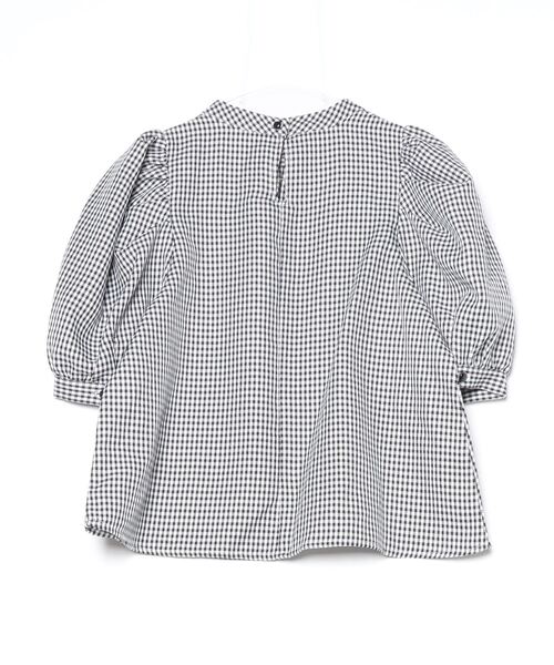 「OLIVE des OLIVE」 チェック柄半袖ブラウス FREE ブラック レディース_画像2