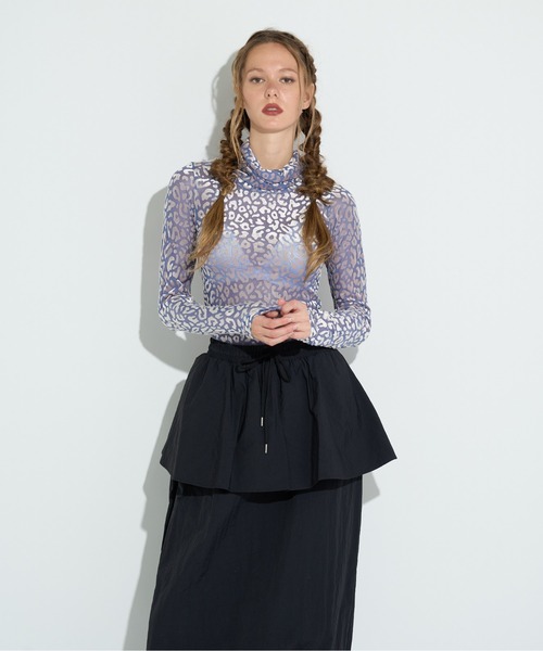 D&G バタフライ柄 シアー タートルネック 長袖 tシャツ 総柄シアータートルネック レディース : ZOZOTOWN Yahoo!店
