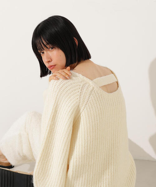 エヌ ナチュラルビューティーベーシック（N．Natural Beauty Basic*）/バックシャンボクシーニット N.Natural Beauty Basic（エヌ ナチュラルビューティーベーシック