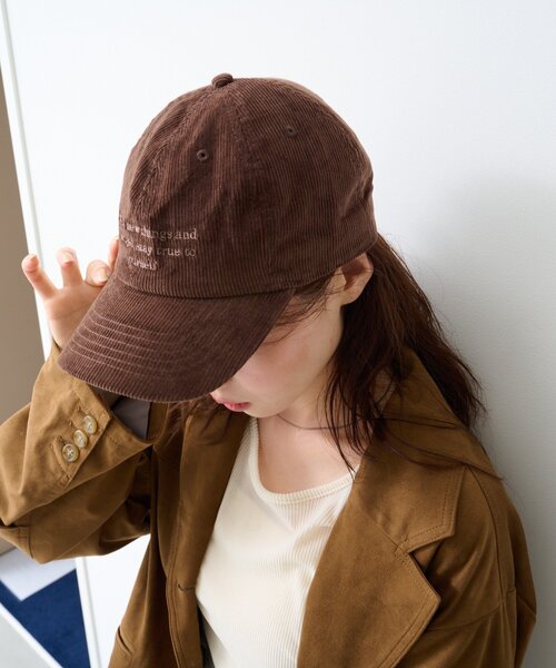 Kastane（カスタネ） キャップ 帽子 刺繍コーデュロイキャップ