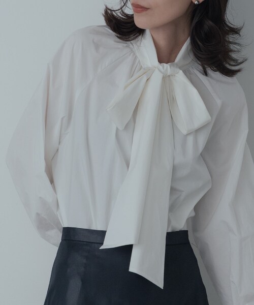 INDIVI GALLEST ブラウス シャツ タイプライター2Wayボウタイブラウス