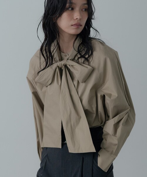 INDIVI GALLEST ブラウス シャツ タイプライター2Wayボウタイブラウス