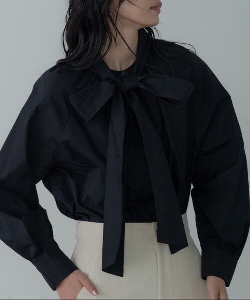 INDIVI GALLEST ブラウス シャツ タイプライター2Wayボウタイブラウス