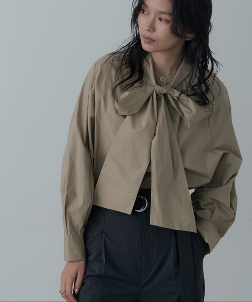 INDIVI GALLEST ブラウス シャツ タイプライター2Wayボウタイブラウス