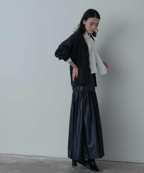 INDIVI GALLEST ブラウス シャツ タイプライター2Wayボウタイブラウス