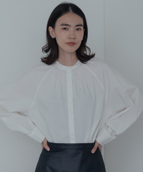 INDIVI GALLEST ブラウス シャツ タイプライター2Wayボウタイブラウス