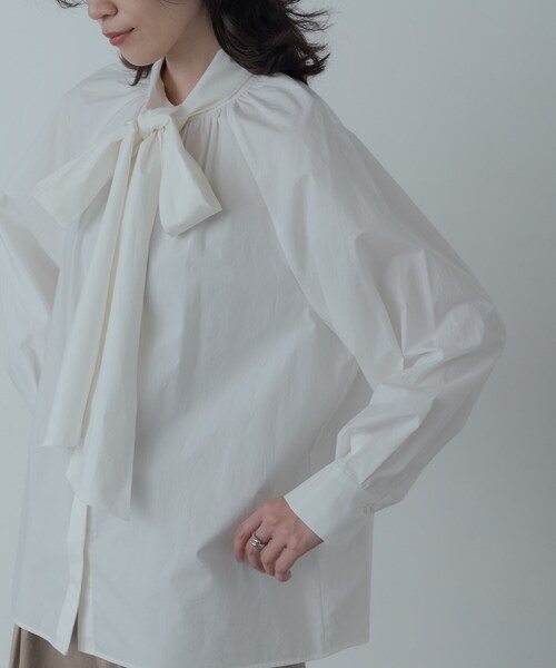 INDIVI GALLEST ブラウス シャツ タイプライター2Wayボウタイブラウス