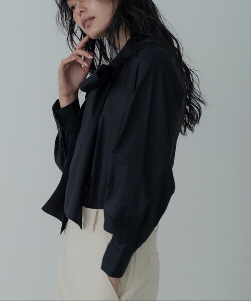 INDIVI GALLEST ブラウス シャツ タイプライター2Wayボウタイブラウス