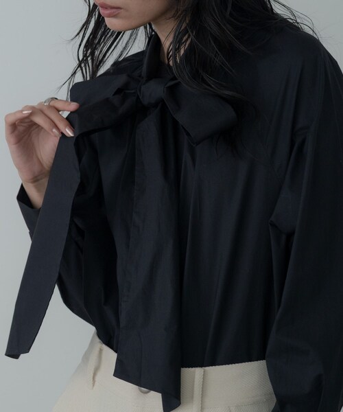 INDIVI GALLEST ブラウス シャツ タイプライター2Wayボウタイブラウス