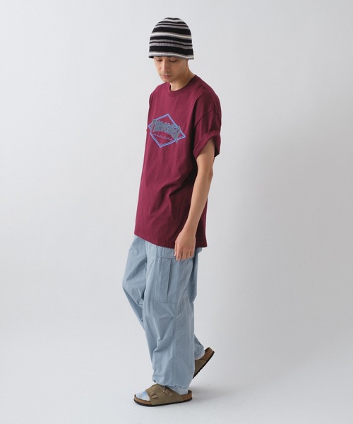 「WHIMSIC」 半袖Tシャツ FREE ボルドー メンズ_画像9