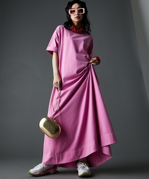 「GEVS.」 「SMILELAND」半袖ワンピース L ピンク レディース_画像8