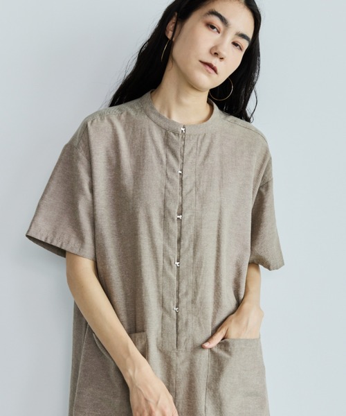 「Libra Cue」 半袖ワンピース FREE ベージュ レディース_画像4