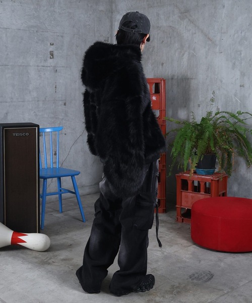 MAROCORE ブルゾン アウター AW クロスモチーフ ストレートファー