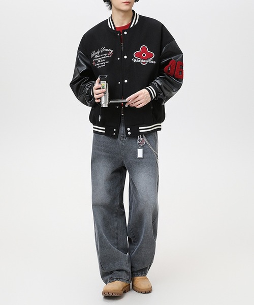 CORPUS TOKYO スタジャン 刺繍ワッペンスタジアムジャンパー メンズ