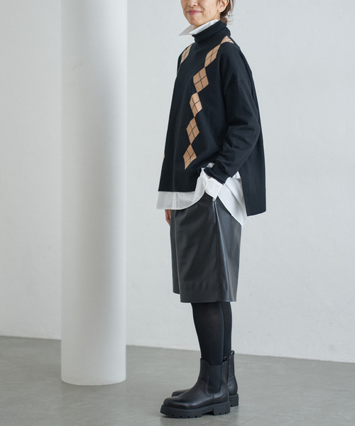 IENA（イエナ） パンツ フェイクレザーハーフパンツ レディース