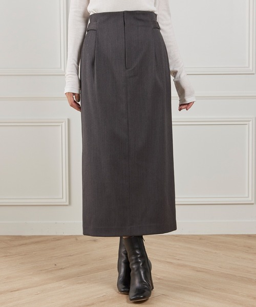 INED（イネド） スカート TWサテンベルテッドスカート : ZOZOTOWN