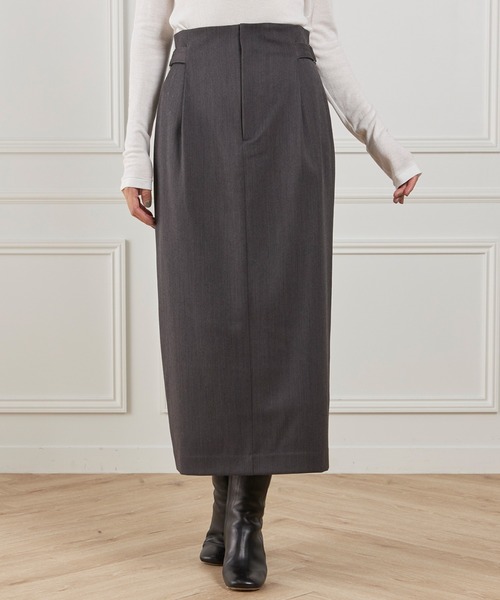 INED（イネド） スカート TWサテンベルテッドスカート : ZOZOTOWN