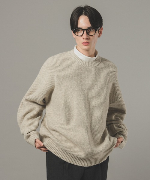 RAGEBLUE（レイジブルー） セーター ニット 「WOOLMOCH」Rib-Knit Crew