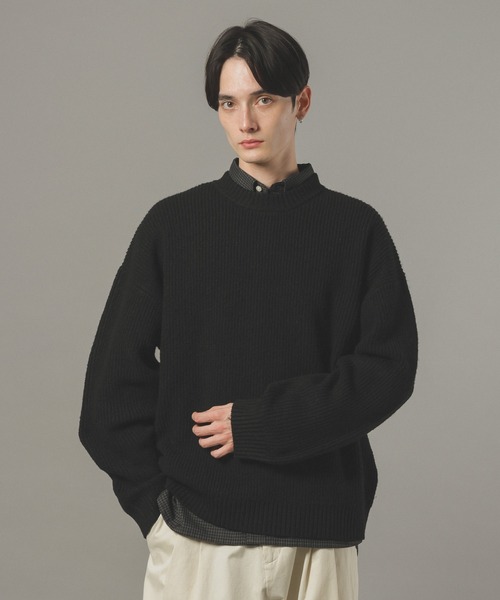 RAGEBLUE（レイジブルー） セーター ニット 「WOOLMOCH」Rib-Knit Crew