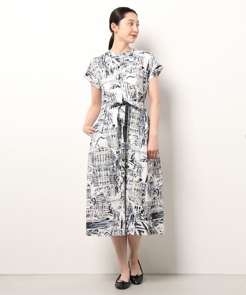 「PREFERIR」 ノースリーブワンピース LARGE ネイビー レディース_画像4