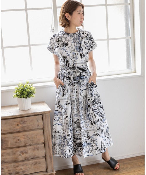 「PREFERIR」 ノースリーブワンピース LARGE ネイビー レディース_画像6