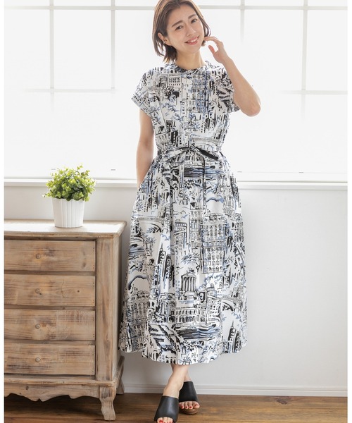 「PREFERIR」 ノースリーブワンピース LARGE ネイビー レディース_画像7