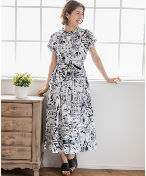 「PREFERIR」 ノースリーブワンピース LARGE ネイビー レディース_画像8