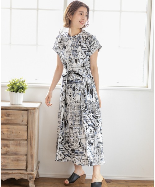 「PREFERIR」 ノースリーブワンピース LARGE ネイビー レディース_画像9