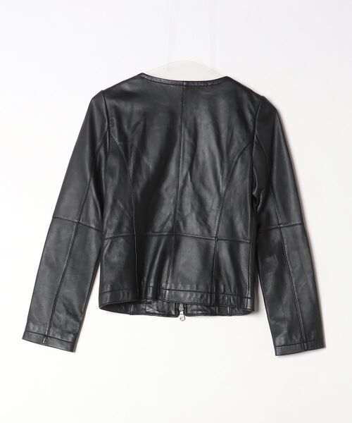 「INDIVI」 レザーブルゾン 36 ブラック レディース_画像2