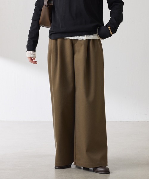 COLLAGE GALLARDAGALANTE チノパン タックワイドチノパンツ レディース