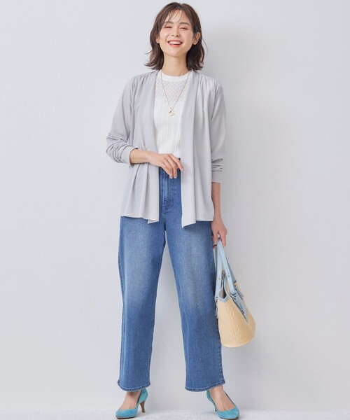 「組曲」 半袖ニット 2 ブルー レディース_画像6