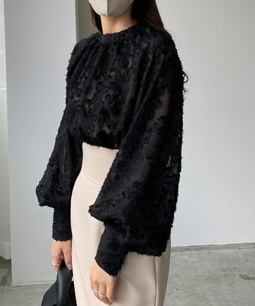 「Louere」 長袖ブラウス SMALL ブラック レディース_画像4