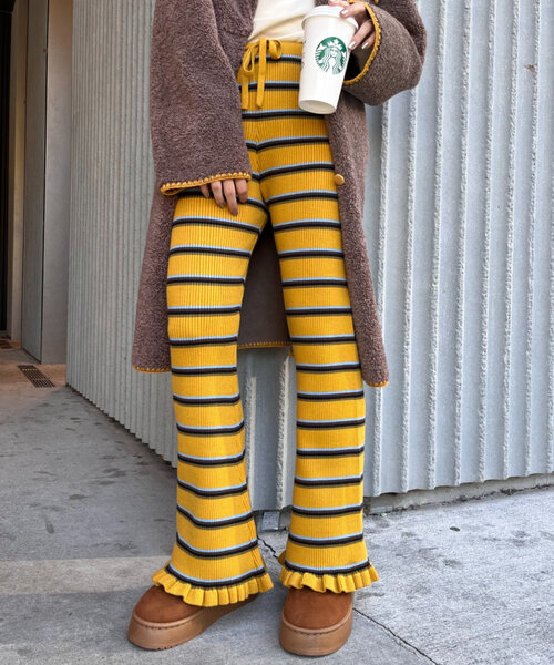 「HELLO.SANFRANCISCO」 イージーパンツ ONE SIZE ネイビー レディース_画像2