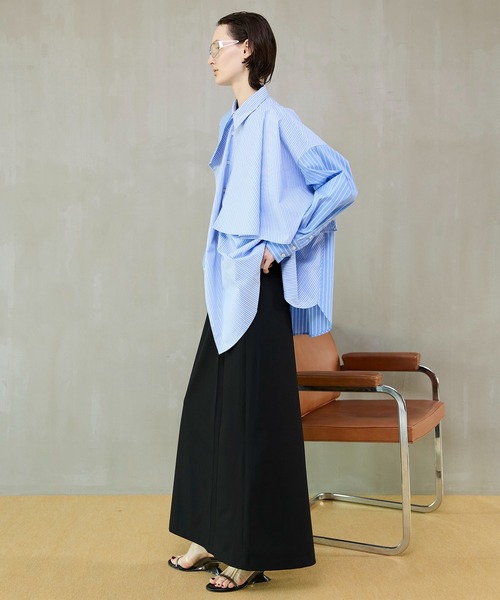 デニムスカート Sewing Tack Maxi Skirt/スーチングタックマキシスカートの画像