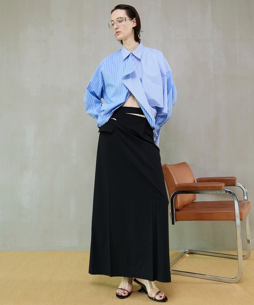 デニムスカート Sewing Tack Maxi Skirt/スーチングタックマキシスカートの画像