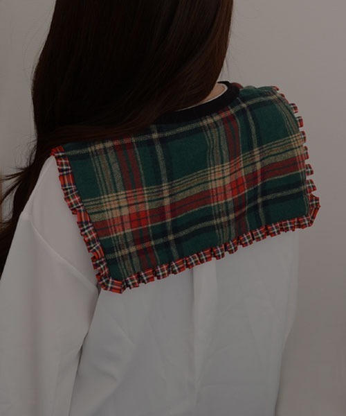 Mayree つけ襟 付け襟 「resonance」タータンチェック柄 レトロ フリル