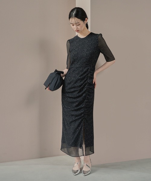 「kaene」 半袖ワンピース 38 ブラウン レディースの画像