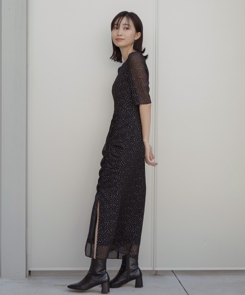 「kaene」 半袖ワンピース 38 ブラウン レディースの画像